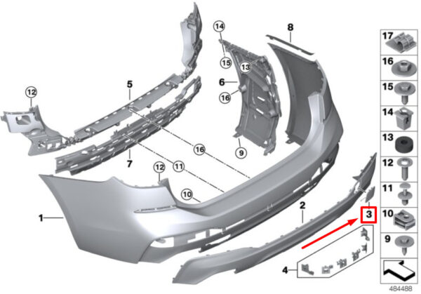51128069730 - NEW BMW 6 SERIES G32 GT REAR BUMPER TOWING EYE REPAIR 8069730 GENUINE
