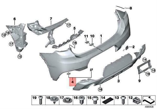 51128090078 - OEM BMW F39 X2 16D 18D 18DX 18I 20D SET MOUNTS PDC SENSOR REAR 51128090078 NEW