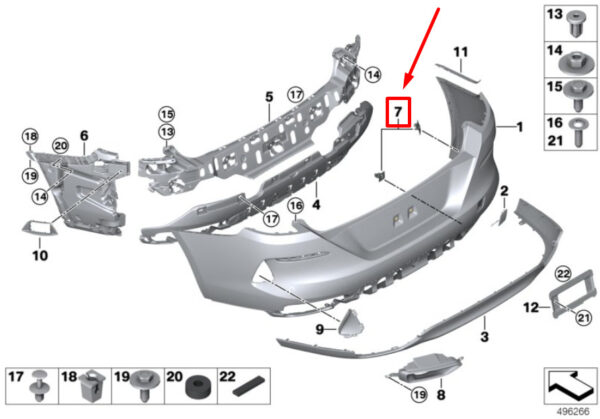 51129464594 - BMW 8 G14 PDC/PMA SENSOR REAR MOUNTING  51129464594 9464594 NEW ORIGINAL