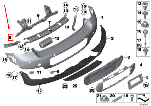51129802115 - NEW MINI LANDSMANN R60 REAR LEFT BUMPER HOLDER 51129802115 9802115