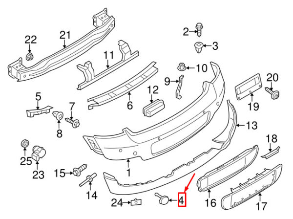 51129806650 - NEW MINI R60 10-16 REAR RIGHT TOW HOOK COVER CAP 9806650