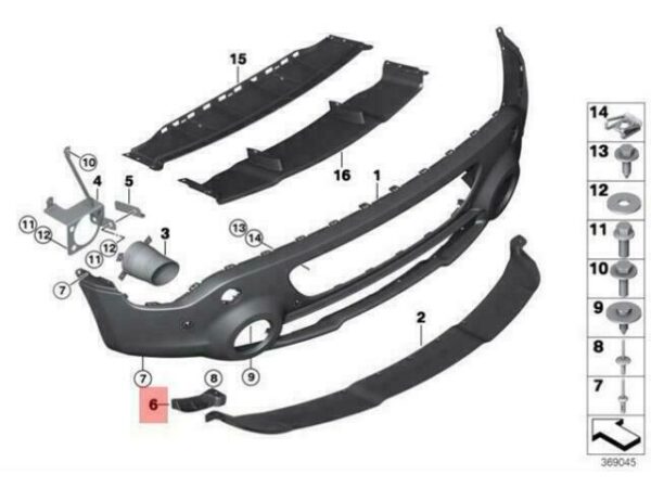 51129811375 - OEM BMW R61 PACEMAN ADAPTER REAR BUMPER LEFT 51129811375 GENUINE NEW