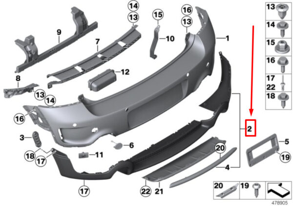 51129812745 - NEW MINI-LANDSMANN R60 REAR BUMPER LOWER TRIM 9812745 51129812745 ORIGINAL