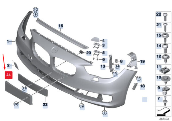 51137331705 - NEW BMW 5 GRAN TURISMO F07 FRONT BUMPER NUMBER PLATE HOLDER 51137331705