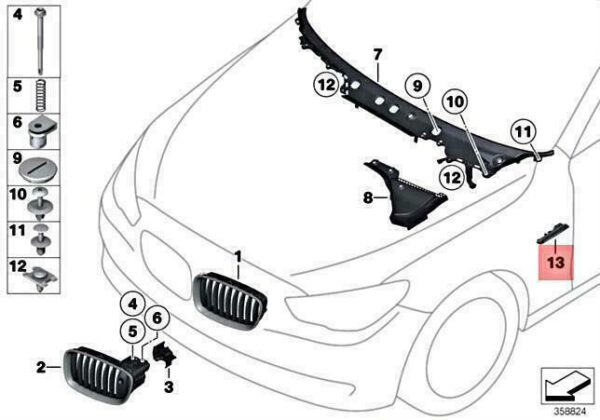 51137336644 - OEM BMW F07 520D 528I 530D 530DX 535D 535DX 535I RIGHT FINISHER 51137336644 NEW