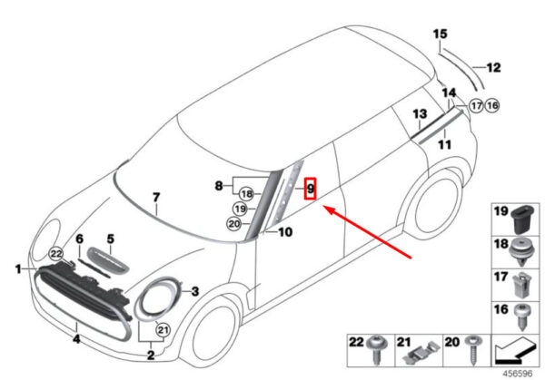 51137344185 - NEW OEM MINI CLUBMAN F54 FRONT LEFT A-PILLAR SEAL 51137344185 GENUINE