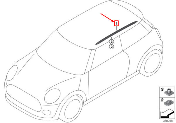 51137363314 - MINI CLUBMAN F54 RIGHT SIDE ROOF RAILS 51137363314 7363314 NEW GENUINE
