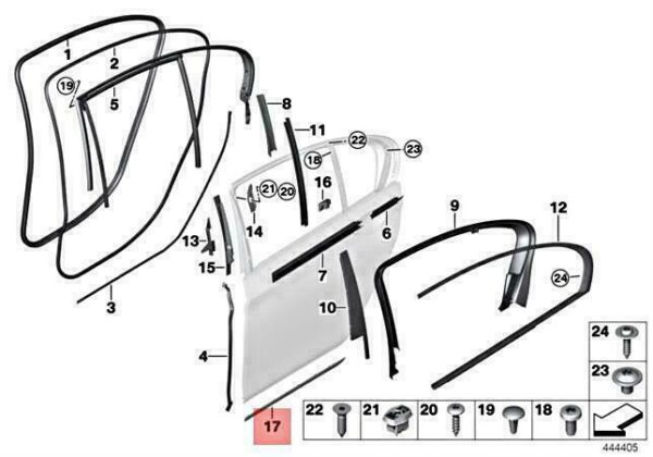 51137397869 - OEM BMW ALPINA B7 G12 725LD 730LD 730LDX STRIP DOOR BOTTOM LEFT 51137397869 NEW
