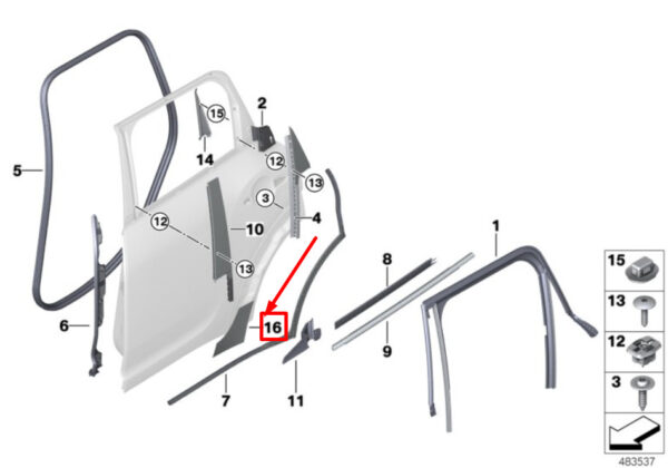51137467197 - NEW MINI F60 REAR LEFT DOOR STONE CHIP PROTECTOR FILM 51137467197 7467197 GENUINE
