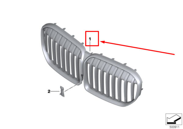 51137475318 - BMW 7 G11, G12 front bumper radiator grille 51137475318 7475318 NEW original
