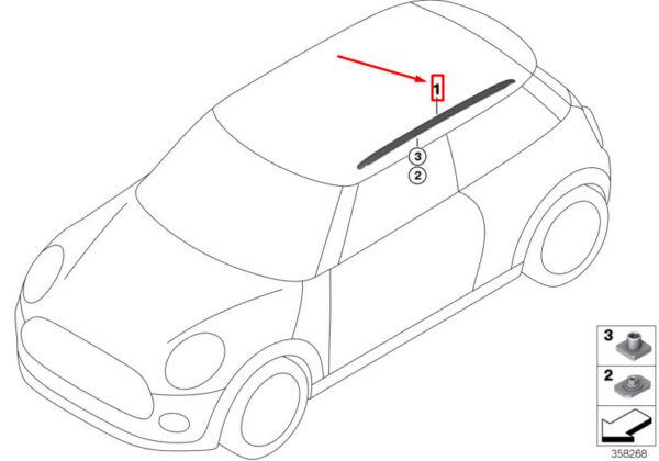 51137480806 - MINI COUNTRYMAN F60 RIGHT ROOF RAILS 51137480806 7480806 NEW GENUINE