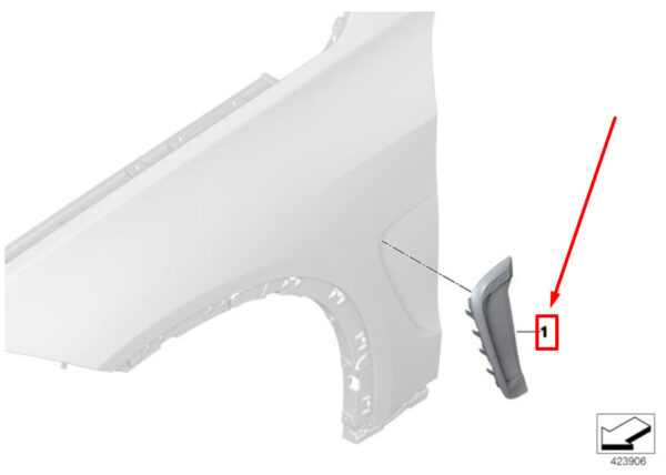 51138056723 - NEW BMW X6 F16, F86 FRONT LEFT SIDE PANEL AIR DUCT 51138056723 ORIGINAL