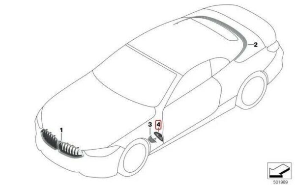 51138080614 - BMW BLACK GLOSSY AIRDUCT TRIM FENDER RIGHT PANEL 51138080614 AUTHENTIC