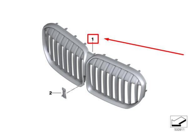 51138096133 - NEW BMW 7 G11, G12 FRONT BUMPER RADIATOR GRILLE 51138096133 8096133 ORIGINAL