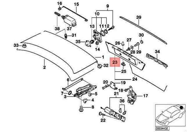51138169666 - OEM BMW E38 740I 740IL 740ILP 750IL 750ILP TRUNK LID COVER 51138169666 NEW