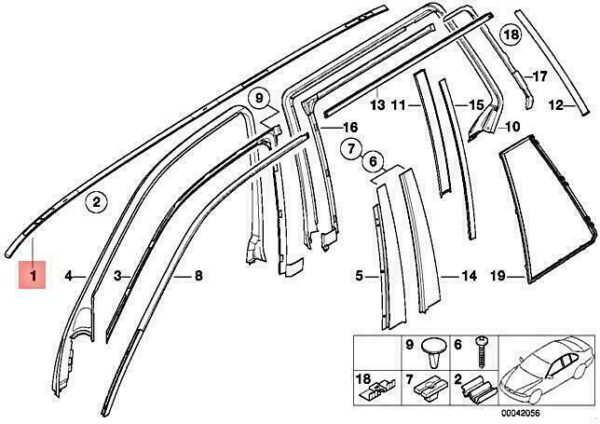 51138193207 - OEM BMW E39 520D 520I 523I 525D 525I 525TDS 528I MOLDING LEFT 51138193207 NEW