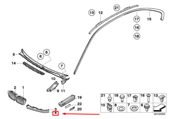 51138229138 - OEM BMW 323Ci 328CI 325Ci 330CI M3 2000 2006 Headlight TRIM SEAL NEW