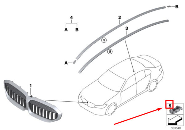 51138496668 - BMW 3 Series G20, G28 roof molding clip 8496668 51138496668 NEW ORIGINAL