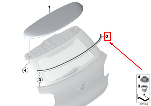 51139810483 - NEW MINI PACEMAN R61 TRUNK COVER TRIM 51139810483 9810483 GENUINE
