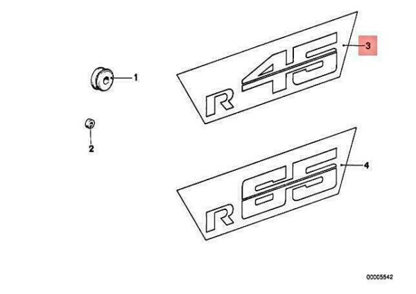 51142301026 - OEM BMW 248 R45 R45/N STICKER 51142301026 GENUINE NEW