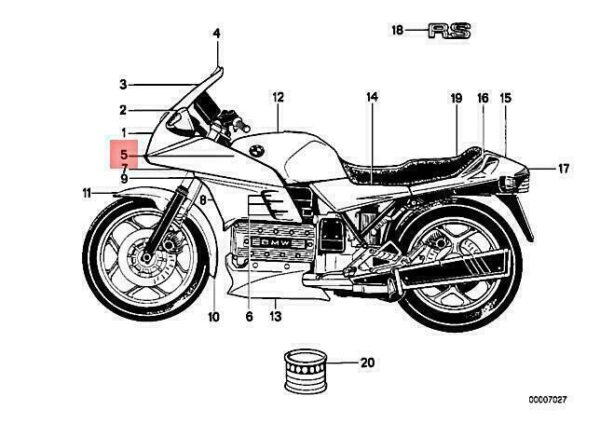 51142308394 - OEM BMW K58 0513 STICKER 51142308394 GENUINE NEW