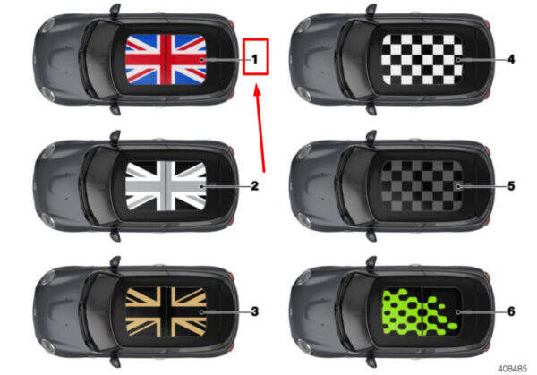51142355188 - NEW MINI CLUBMAN F54 GLASS ROOF DECOR UNION JACK 51142355188 2355188 ORIGINAL