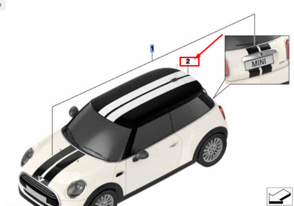 51142357135 - Mini Cooper F56 Sport Stripes Black Set 51142357135 NEW Genuine