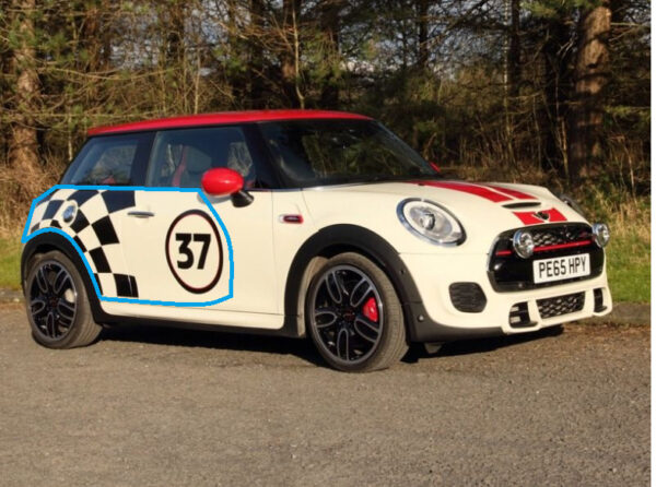 51142365018 - NEW MINI F56 F57 2013 - 2018 SIDE STRIPE JCW RACING BLACK 2365018 GENUINE