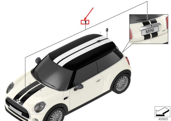 51142464290 - Mini Cooper F56 Sport Stripes Set 51142464290, NEW, GENUINE