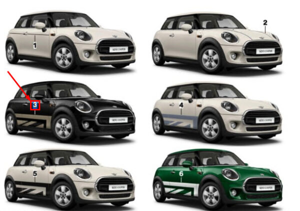 51145A376F7 - MINI COOPER F56 Side Wrap Frozen Brass 51145A376F7 NEW GENUINE