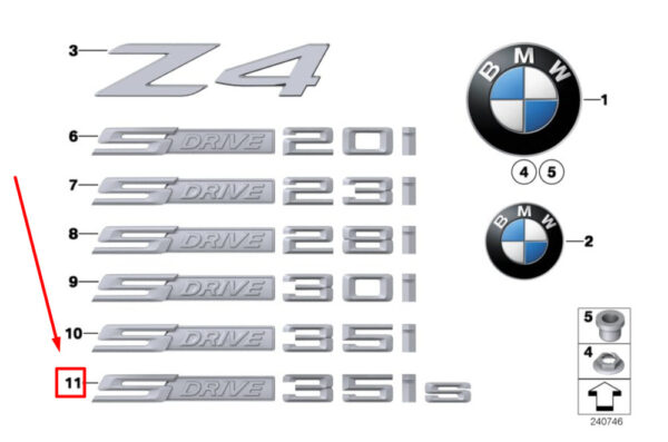 51147221375 - NEW BMW Z4 E89 CHARACTER EMBLEM BODY PANEL 51147221375 7221375 GENUINE
