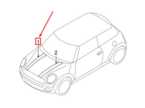 51147281512 - NEW OEM MINI COOPER S R56 FRONT RIGHT HOOD STRIPE 51147281512 GENUINE