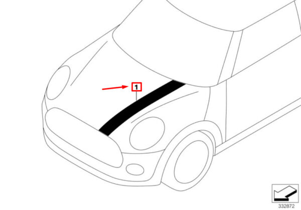 51147365187 - NEW OEM MINI COOPER F56 FRONT LEFT BONNET HOOD STRIP 51147365187 GENUINE