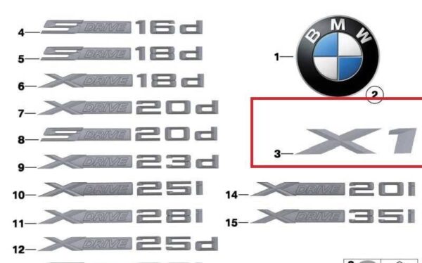 51147406550 - NEW BMW F48 X1 SERIES CHROME EMBLEM BADGE LOGO SIGN 7406550 16-17 GENUINE