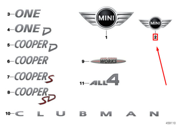 51147411203 - NEW OEM MINI CLUBMAN F54 REAR TRUNK EMBLEM 51147411203 GENUINE