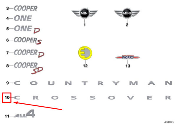 51147421910 - NEW MINI-LANDSMANN F60 REAR FONTS EMBLEM 51147421910 7421910 ORIGINAL