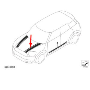 51147438492 - NEW MINI -LANDSMANN F60 FRONT RIGHT DECORATIVE STRIPE 51147438492 GENUINE