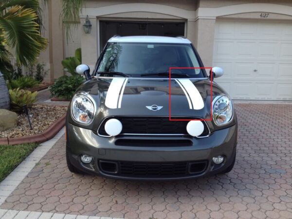 51149807177 - NEW MINI R60 R61 HOOD STRIP TAPE STICKER WHITE LEFT 9807177 GENUINE