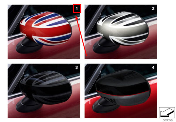 51162465784 - NEW MINI COOPER F55 FRONT RIGHT DOOR MIRROR COVER 2465784 51162465784