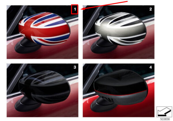 51162465786 - NEW MINI F60 FRONT RIGHT DOOR MIRROR COVER RHD 2465786 51162465786 GENUINE