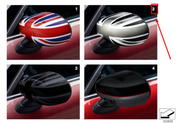 51162465790 - NEW MINI F54 FRONT RIGHT DOOR MIRROR COVER RHD 51162465790 2465790 GENUINE