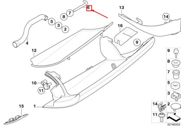 51162752820 - NEW MINI CLUBMAN R55 GLOVE BOX HINGE 51162752820 2752820 ORIGINAL
