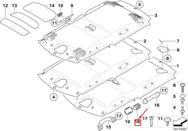 51162754166 - NEW MINI CLUBMAN R55 REAR HANDLE MOUNT COVER 51162754166 2754166