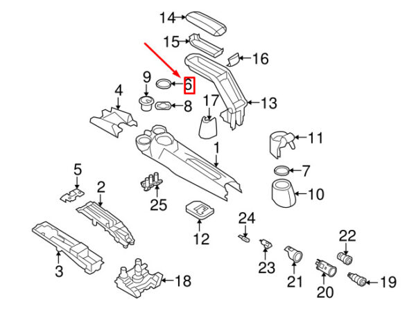 51162756163 - MINI CLUBMAN R55 Cup Holder Trim Ring Front Left 51162756163 NEW GENUINE