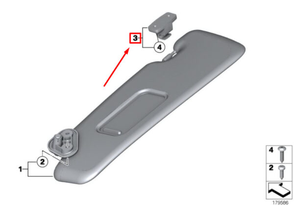 51162758452 - NEW MINI CABRIO R57 SUN VISOR HOLDER 2758452 51162758452 ORIGINAL