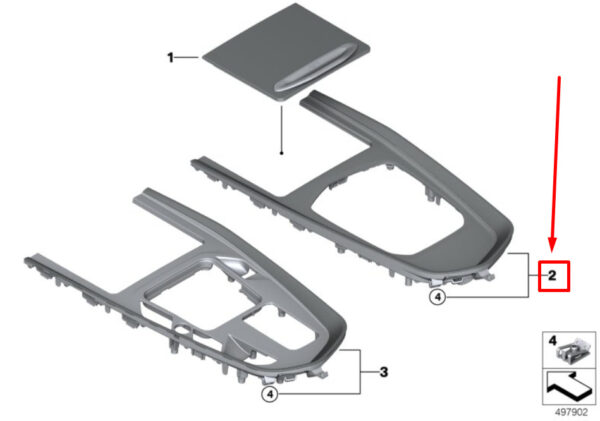 51166826357 - NEW BMW Z4 G29 CENTER CONSOLE TRIM 51166826357 6826357 ORIGINAL