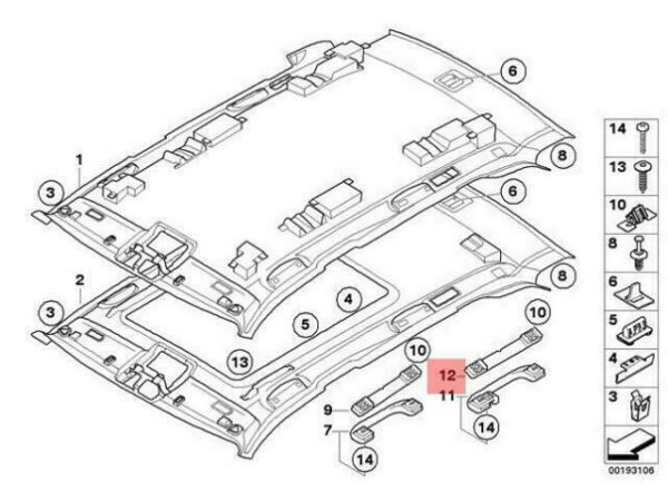 51166955064 - OEM BMW E70 E70N SUV ADAPTER PLATE RESTRAINT HANDLE 51166955064 GENUINE NEW
