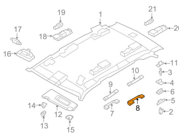 51166977717 - OEM BMW X5 E70 REAR LEFT INTERIOR ROOF GRIP HANDLE 51166977717 GENUINE