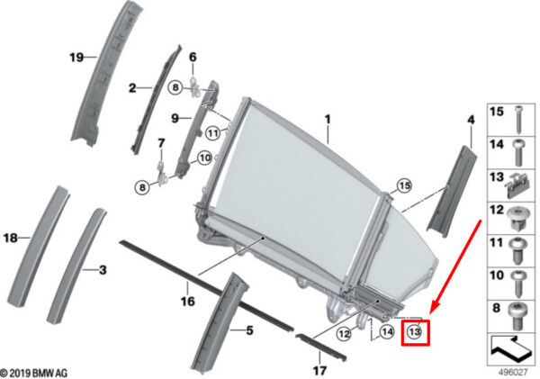 51167149277 - NEW BMW 7 G11, G12 DOOR TRIM CLAMP 7149277 51167149277 GENUINE