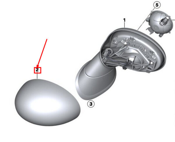 51167310518 - NEW MINI COOPER R56 FRONT RIGHT DOOR MIRROR COVER BAYSWATER 51167310518 ORIGINAL